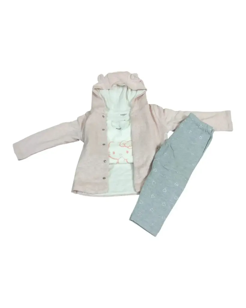 All-In-One Cozy Hoodie Set Pink (6 Months to 9 Months)